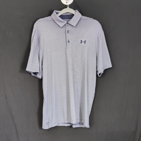 Under Armour Other - Under Armour Men's Medium Blue & Grey Striped Polo Shirt